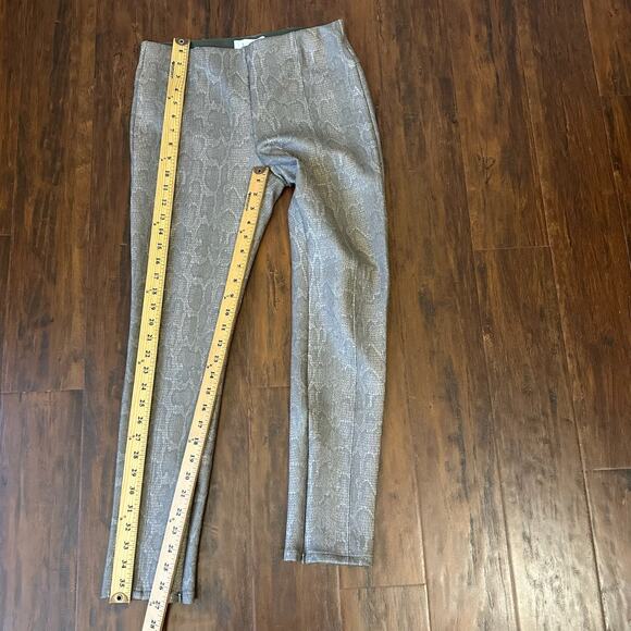 ANTHROPOLOGIE Pants Taupe Snakeskin Animal Pull On Ankle Zip Skinny - Picture 13 of 14